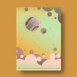 Gold Themed Minimal Space Illustration