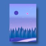 Minimal Illustrated Shooting Star Poster