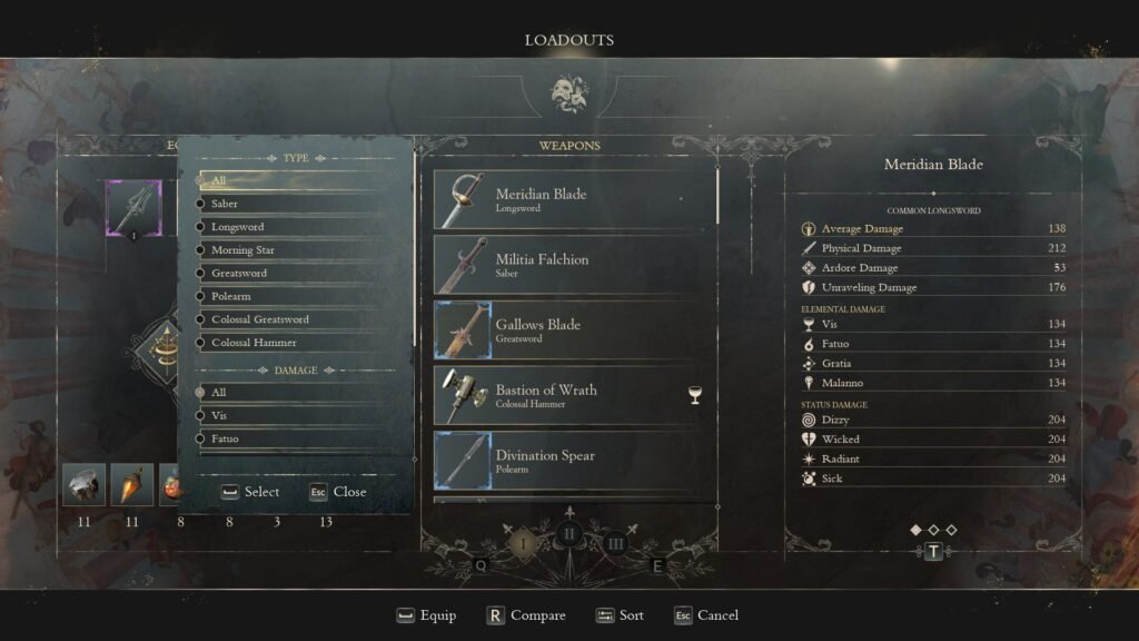 Weapon Filter System UI